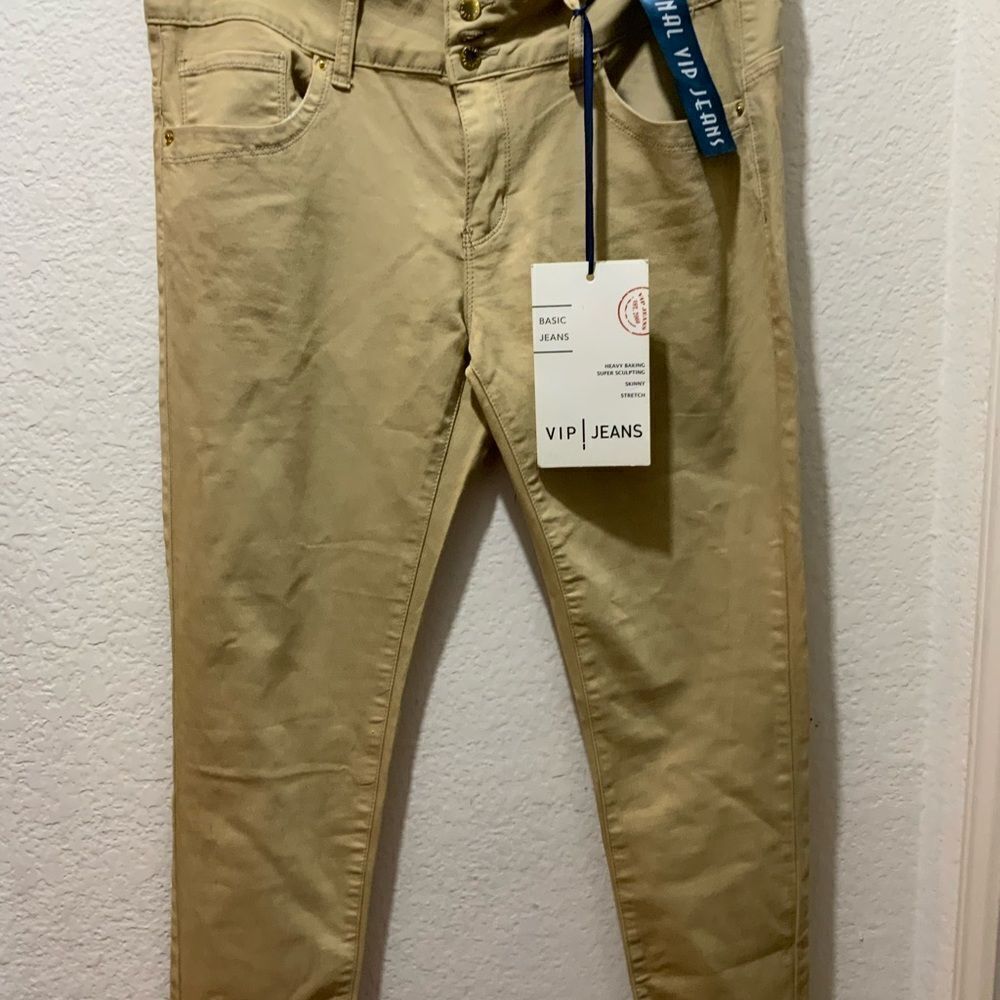 VIP Jeans Size 15/16 heavy baking Tan Super Sculpting Stretch Skinny NWT